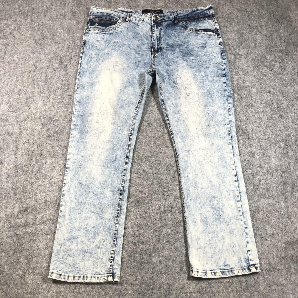 Vintage Rocawear Jeans Mens 40x30 Blue Acid Wash Straight Leg Embroidered Denim